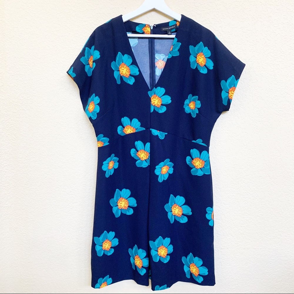 BANANA REPUBLIC Short Sleeves Floral Print Dress